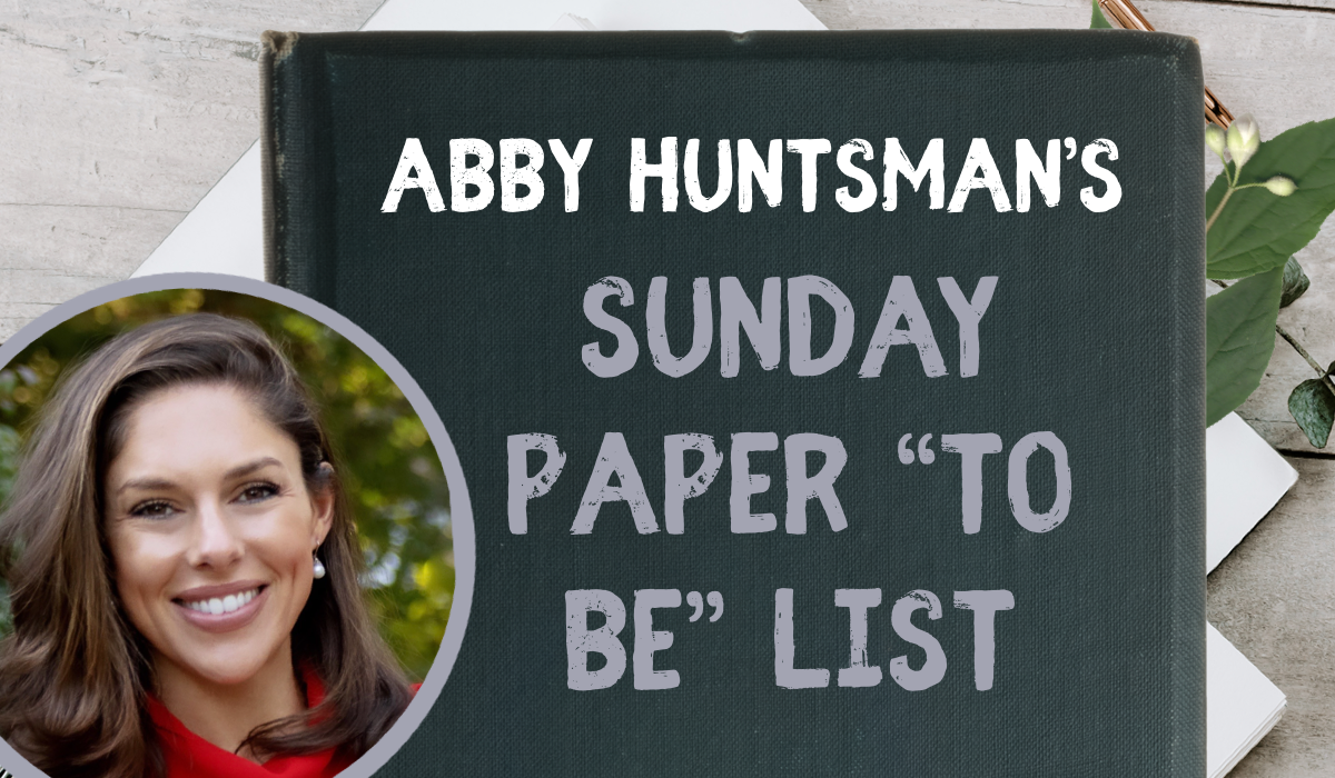 My Sunday Paper "To Be" list