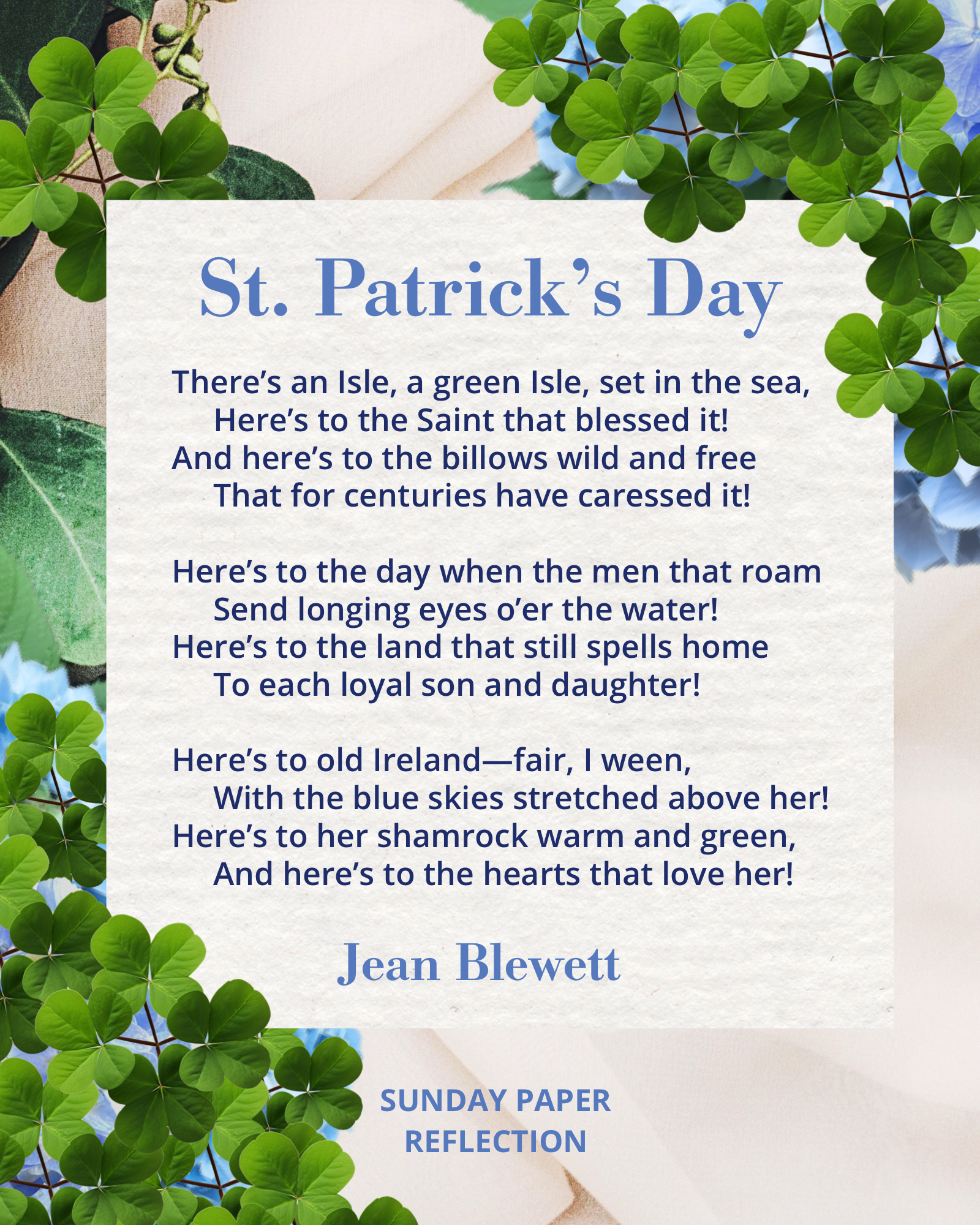 St. Patrick’s Day by Jean Blewett