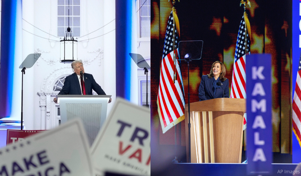 Trump at the RNC. Harris at the DNC.