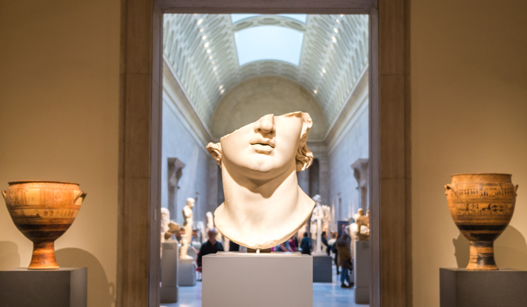 A half head sculpturein the Metropolitan Museum of Art in New York City