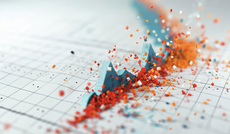 Economic graph 3D illustration.